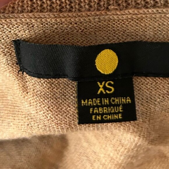 Hudson's Bay Moon Women's Sweater Pullover Merino wool Side slit Brown Size XS - Picture 6 of 16